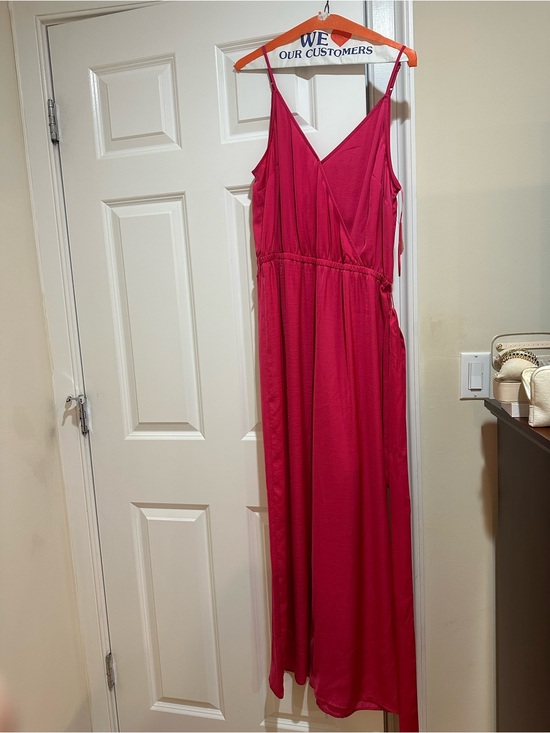 Bar III Pants - Bar III Fuchsia Sleeveless Wide-Leg Jumpsuit